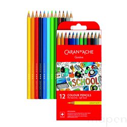 Kredki permanentne CARAN D'ACHE, 12 kolorów, School Line