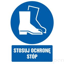 Tabliczka informacyjna Znak TDC, Stosuj ochronę stóp