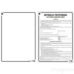 Tabliczka informacyjna Znak TDC, Instrukcja postępowania w przypadku powstania pożaru