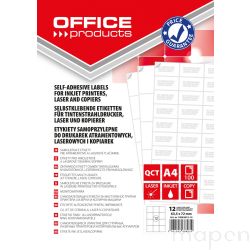 Etykiety samoprzylepne OFFICE PRODUCTS 63,5x72mm białe 100 ark