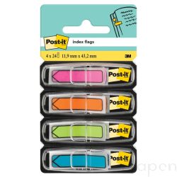 Zakładki indeksujące POST-IT? (684-ARR4), PP, 11,9x43,2mm, strzałka, 4x24 kart., mix kolorów neonowy