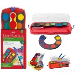 FARBY WODNE AKWARELE FABER-CASTELL 12kol w kasecie