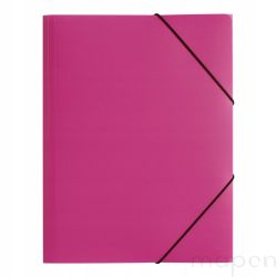 Teczka z gumką A4 PAGNA ciemny róż plastikowa 3 skrzydłowa