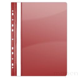 Skoroszyt DONAU, PVC, A4, twardy (10szt), 150/160mikr., wpinany, Czerwony