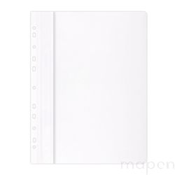 Skoroszyt OFFICE PRODUCTS, PP, A4, miękki (25szt), 100/170mikr., wpinany, Biały