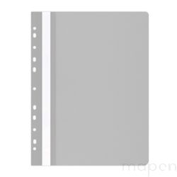 Skoroszyt OFFICE PRODUCTS, PP, A4, miękki (25szt), 100/170mikr., wpinany, Szary