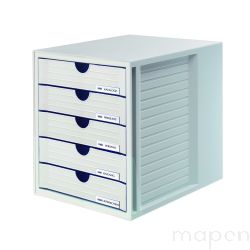 Zestaw 5 szufladek HAN System-Box, polistyren, A4, szary