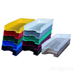 Szufladka na biurko DONAU, polistyren, A4, ażurowa, niebieska