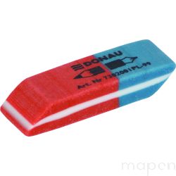 Gumka wielofunkcyjna DONAU, 40x14x8mm, niebiesko-czerwona