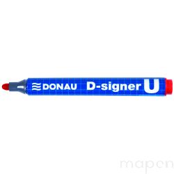 Marker permanentny DONAU D-Signer U, okrągły, 2-4mm (linia), czerwony