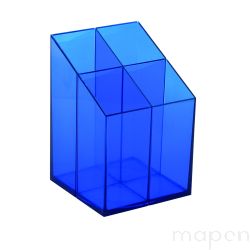 Przybornik na biurko ICO, z przegrodami, niebieski