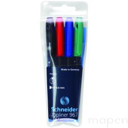 Zestaw cienkopisów SCHNEIDER Topliner 967, 0,4 mm, 4 szt., miks kolorów