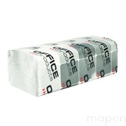 Ręczniki składane ZZ makulaturowe ekonomiczne OFFICE PRODUCTS, 1-w, 4000 listków, 20szt., białe ręcznik