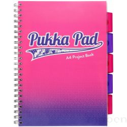 KołoZeszyt Pukka Pad, A4, w kratkę, 100k, 5 przekładek, Różowa