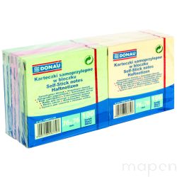 Bloczek samoprzylepny DONAU, 76x76mm, 12x100 kart., mix kolorów