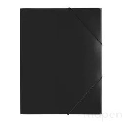 Teczka z gumką A4 PAGNA czarna plastikowa 3 skrzydłowa