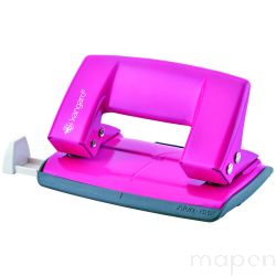 Dziurkacz KANGARO Aion-10G/S, dziurkuje do 10 kartek, metalowy, w pudełku PP, różowy