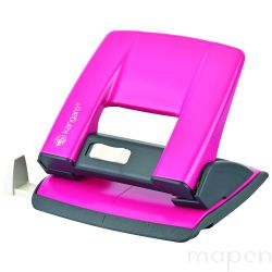 Dziurkacz KANGARO Aion-20/S, dziurkuje do 20 kartek, metalowy, w pudełku PP, różowy