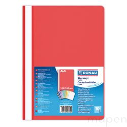 Skoroszyt DONAU, PP, A4, standard (10szt), 120/180mikr., Czerwony