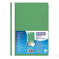 Skoroszyt DONAU, PP, A4, standard (10szt), 120/180mikr., Zielony