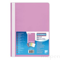 Skoroszyt DONAU, PP, A4, standard (10szt), 120/180mikr., Jasnoróżowy