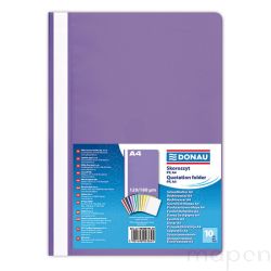 Skoroszyt DONAU, PP, A4, standard (10szt), 120/180mikr., Fioletowy