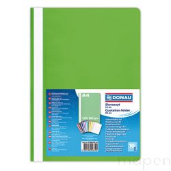 Skoroszyt DONAU, PP, A4, standard (10szt), 120/180mikr., Jasnozielony