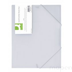 Teczka skrzydłowa z gumką sztywna 247x319mm PP A4 400mikr biała