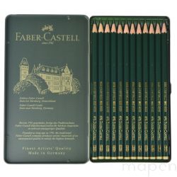 ZESTAW OŁÓWKÓW FABER-CASTELL 12szt W METALOW. ETUI