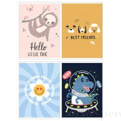 Zeszyt szkolny GIMBOO, A5, w 3 linie, 16 kart., 70gsm, mix