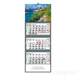 Kalendarz ścienny trójdzielny T44 Tatry 2026, dekoracyjny kalendarz z imieninami i numeracją tygodni