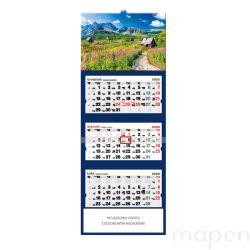 Kalendarz ścienny trójdzielny T67 Hala Gąsienicowa 2026, dekoracyjny kalendarz z imieninami i numeracją tygodni