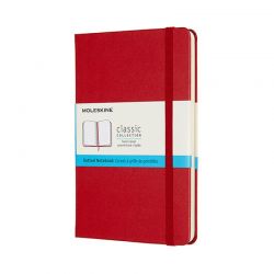 Notes MOLESKINE Classic M, 11,5x18 cm, w kropki, twarda oprawa, scarlet red, 208 stron, czerwony