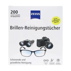 Chusteczki do czyszczenia okularów i wyświetlaczy TFT/LCD ZEISS, 200 szt., białe