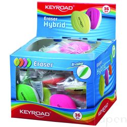 Gumka uniwersalna KEYROAD Hybrid, pakowane na displayu, mix kolorów 36szt