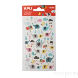Naklejki APLI Elephants z brokatem mix kolorów