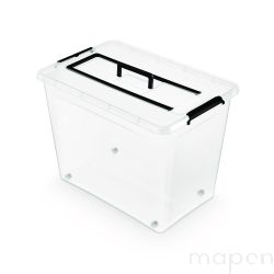 Pojemnik do przechowywania MOXOM Simple˙ Box, 80l z rączką, transparentny
