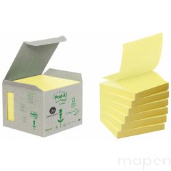 Ekologiczne karteczki samoprzylepne Post-it Z-Notes , 76x76mm, 6 bl. x 100 kart., żółte