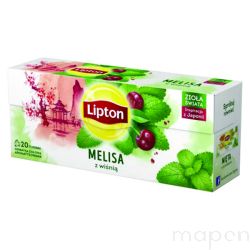 Herbata LIPTON, 20 torebek, ziołowa z melisą i wiśnią