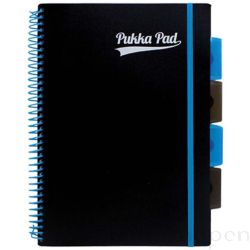 Kołozeszyt Pukka Pad, A4, w kratkę, 100k, 5 przekładek, czarno-niebieska