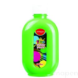 Farba plakatowa szkolna KEYROAD, Fluo, 300ml, butelka, neonowa zielona