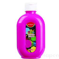 Farba plakatowa szkolna KEYROAD, Fluo, 300ml, butelka, neonowa różowa