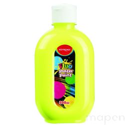 Farba plakatowa szkolna KEYROAD, Fluo, 300ml, butelka, neonowa żółta