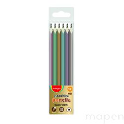 Zestaw 12 ołówków metalicznych szkolnych Ołówek HB trójkątny Keyroad