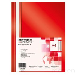 Skoroszyt OFFICE PRODUCTS, PP, A4, miękki (25szt), 100/170mikr., Czerwony